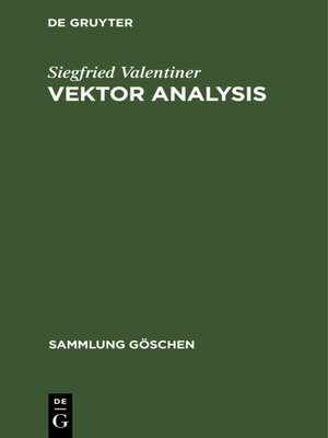 cover image of Vektor analysis